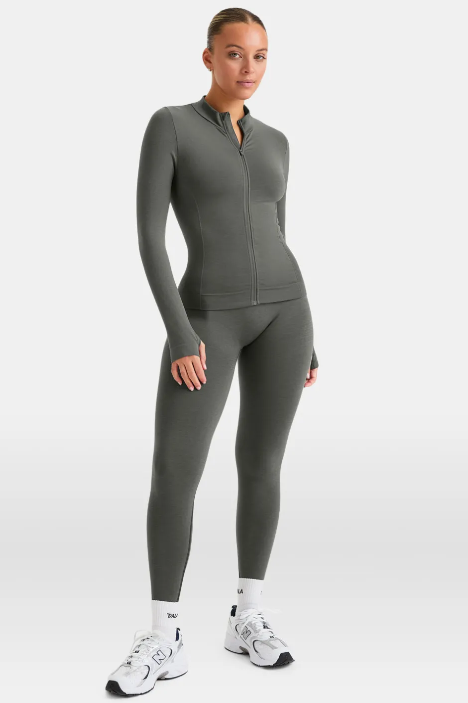 TALA Strength / Lifting|Jackets*Sculpt Seamless Longline Jacket - Dark Olive