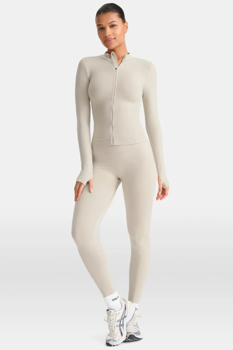 TALA Strength / Lifting|Jackets*Sculpt Seamless Longline Jacket - Chai Marl
