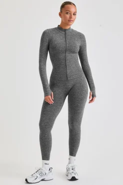 TALA Strength / Lifting|Jackets*Sculpt Seamless Longline Jacket - Charcoal Marl