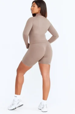 TALA Strength / Lifting|Jackets*Sculpt Seamless Mock Neck Zip Through Jacket- Pebble Marl