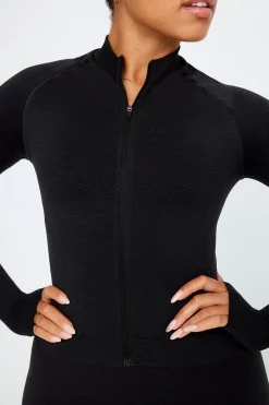 TALA Strength / Lifting|Jackets*Sculpt Seamless Mock Neck Zip Through Jacket- Marl