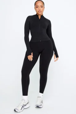 TALA Strength / Lifting|Jackets*Sculpt Seamless Mock Neck Zip Through Jacket- Marl