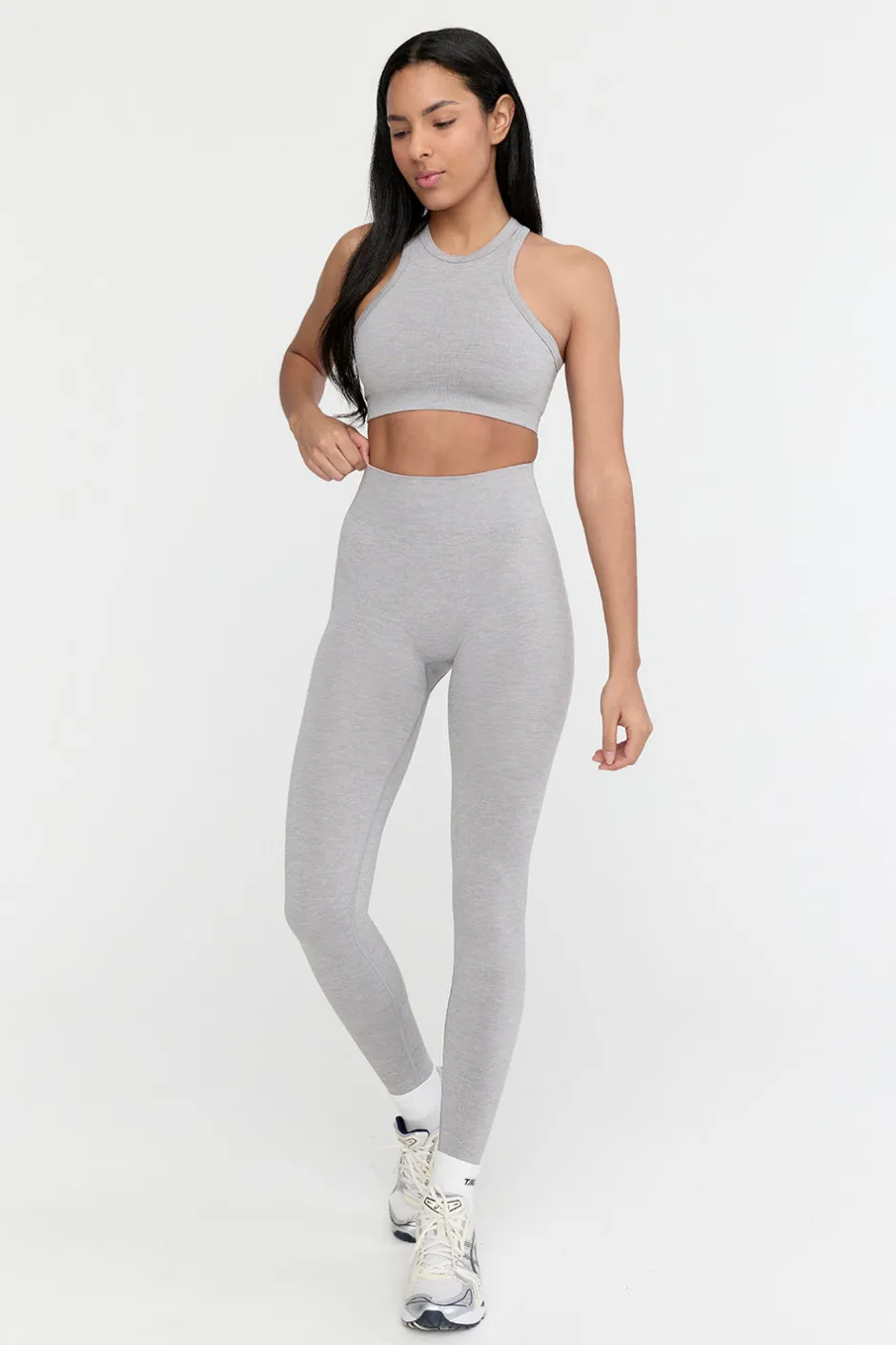 TALA Strength / Lifting|Leggings*Sculpt Seamless Ribbed High Waisted Legging - Light Marl