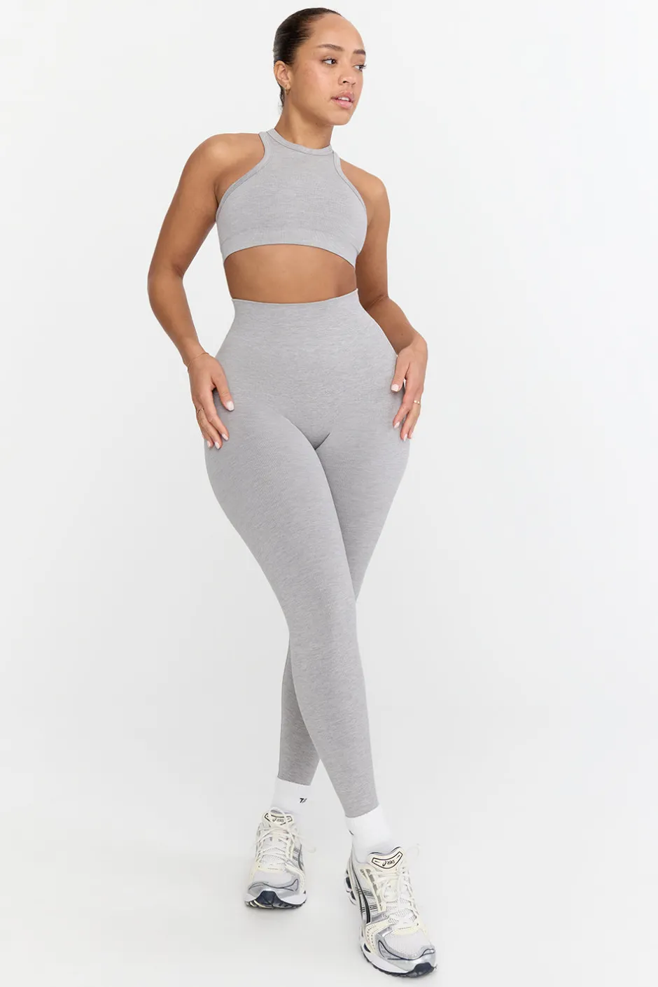 TALA Strength / Lifting|Leggings*Sculpt Seamless Ribbed High Waisted Legging - Light Marl