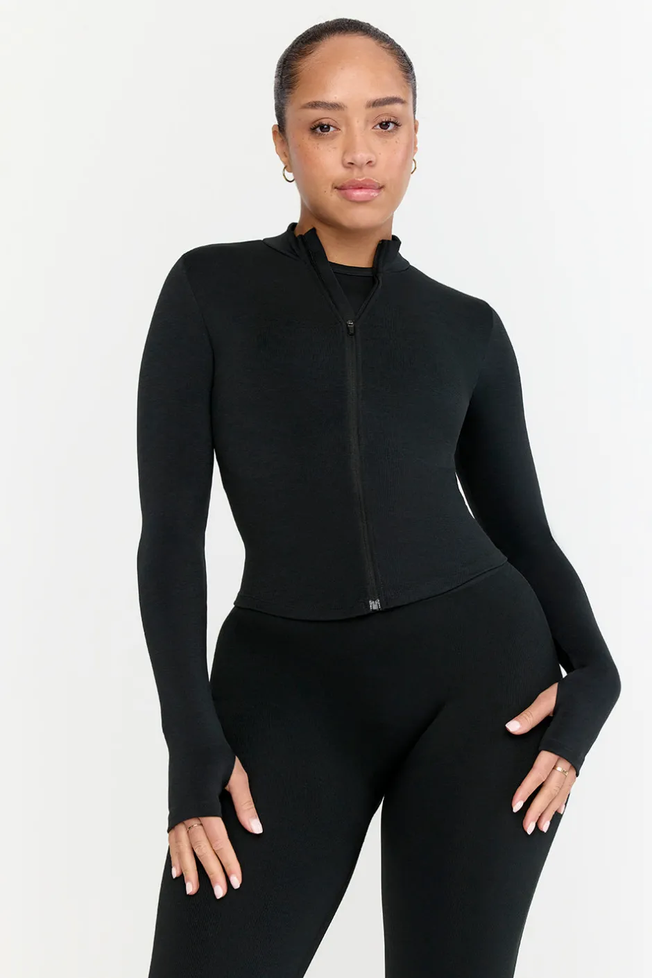 TALA Strength / Lifting|Jackets*Sculpt Seamless Ribbed Zip Through Jacket- Marl