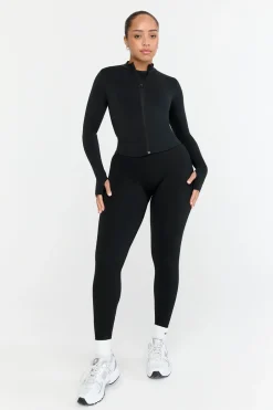 TALA Strength / Lifting|Jackets*Sculpt Seamless Ribbed Zip Through Jacket- Marl