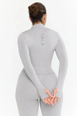 TALA Strength / Lifting|Jackets*Sculpt Seamless Ribbed Zip Through Jacket- Light Marl