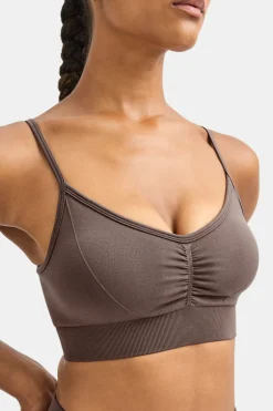 TALA Strength / Lifting|Sports Bras*Sculpt Seamless Ruched Sports Bra - Dark Truffle