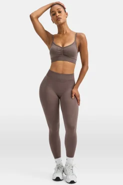 TALA Strength / Lifting|Sports Bras*Sculpt Seamless Ruched Sports Bra - Dark Truffle