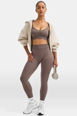 TALA Strength / Lifting|Sports Bras*Sculpt Seamless Ruched Sports Bra - Dark Truffle