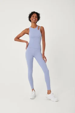 TALA Tops|Running*SkinLuxe Built-In Support Cut Out Shoulder Vest - Cornflower