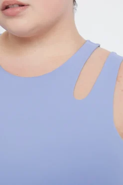 TALA Tops|Running*SkinLuxe Built-In Support Cut Out Shoulder Vest - Cornflower