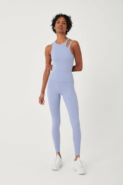 TALA Tops|Running*SkinLuxe Built-In Support Cut Out Shoulder Vest - Cornflower