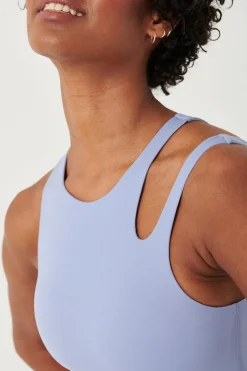 TALA Tops|Running*SkinLuxe Built-In Support Cut Out Shoulder Vest - Cornflower
