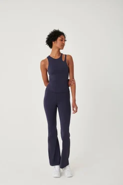 TALA Tops|Running*SkinLuxe Built-In Support Cut Out Shoulder Vest - Navy
