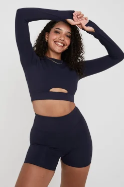 TALA Cardio|Strength / Lifting*SkinLuxe Long Sleeve Crop Keyhole Top -