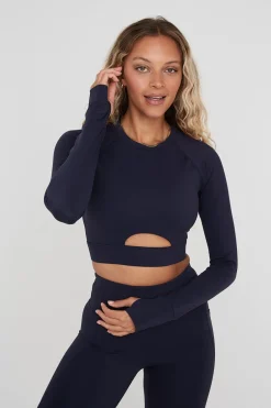 TALA Cardio|Strength / Lifting*SkinLuxe Long Sleeve Crop Keyhole Top -