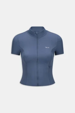 TALA Running|Cardio*SkinLuxe Zip Through Short Sleeve Running Top - Vintage