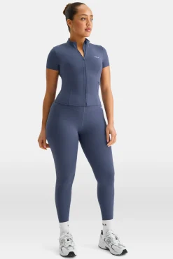 TALA Running|Cardio*SkinLuxe Zip Through Short Sleeve Running Top - Vintage