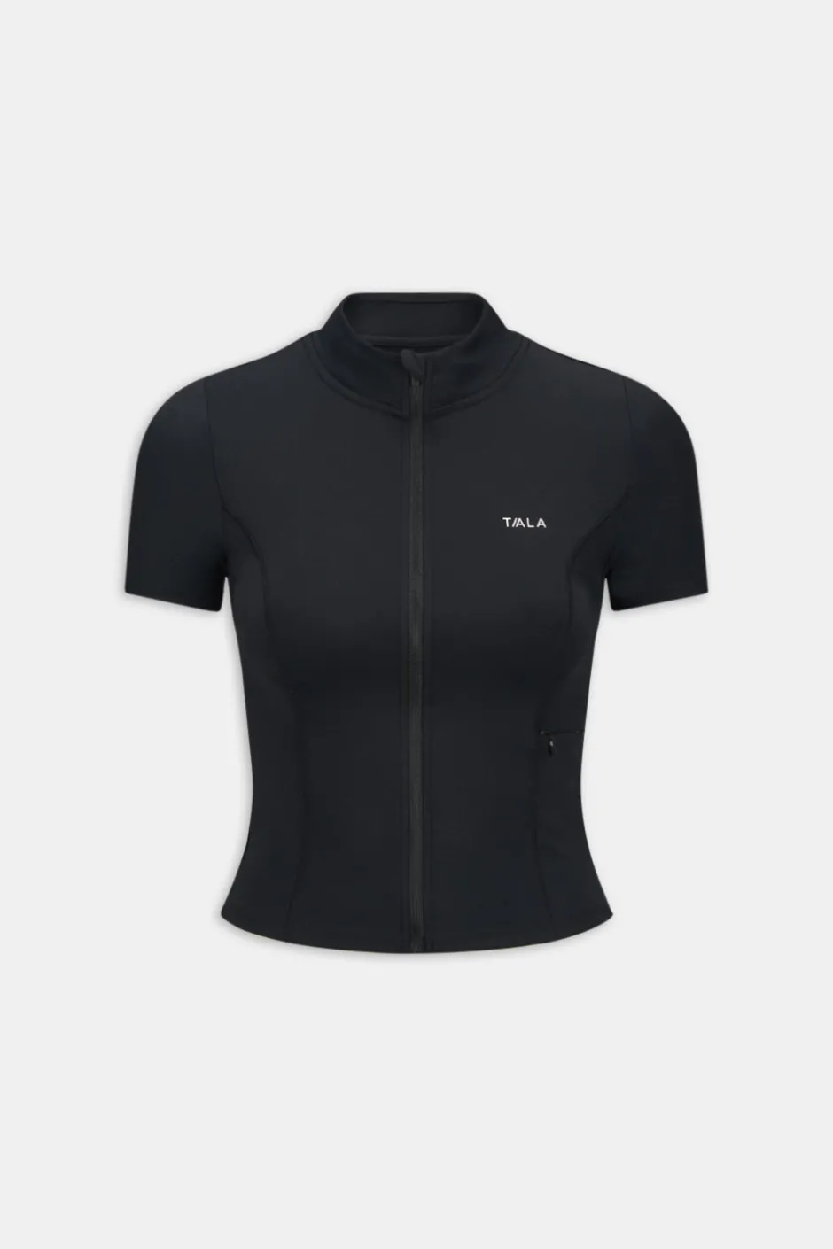 TALA Running|Cardio*SkinLuxe Zip Through Short Sleeve Running Top - Shadow