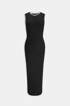 TALA Knitwear|Dresses*Sleeveless Contrast Ribbed Knit Maxi Dress - And Buttermilk