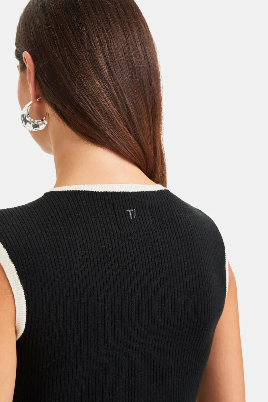TALA Knitwear|Dresses*Sleeveless Contrast Ribbed Knit Maxi Dress - And Buttermilk