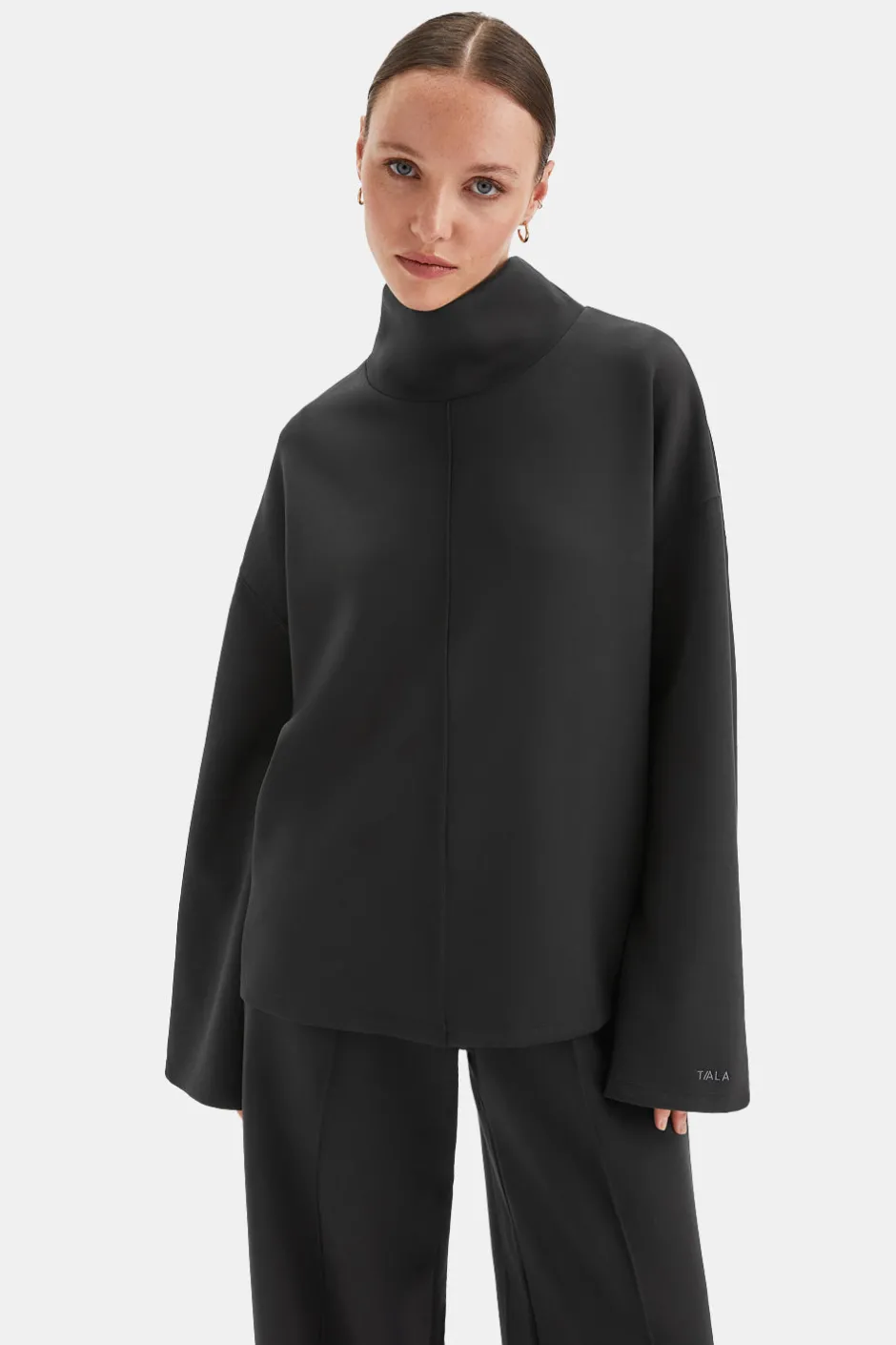TALA Loungewear|Hoodies / Sweats*SoftSmart Funnel Neck Sweatshirt -
