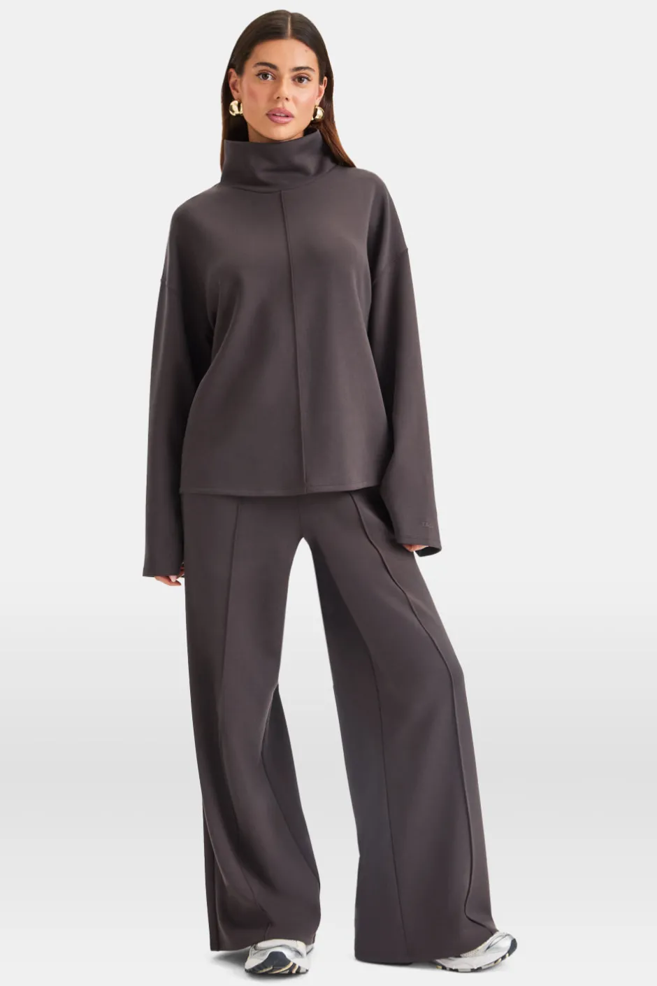 TALA Loungewear|Hoodies / Sweats*SoftSmart Funnel Neck Sweatshirt - Cocoa