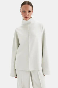 TALA Loungewear|The Bridal Edit*SoftSmart Funnel Neck Sweatshirt - Ecru