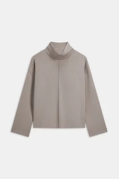 TALA Loungewear|Hoodies / Sweats*SoftSmart Funnel Neck Sweatshirt - Pebble