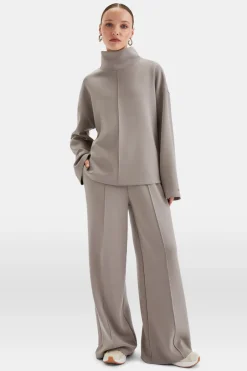 TALA Loungewear|Hoodies / Sweats*SoftSmart Funnel Neck Sweatshirt - Pebble