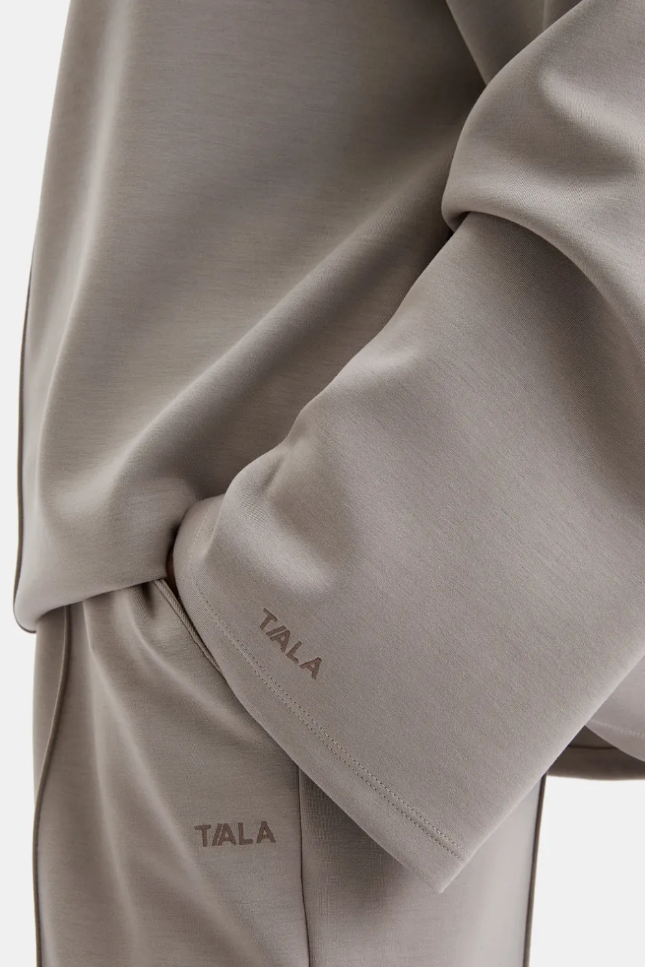 TALA Loungewear|Hoodies / Sweats*SoftSmart Funnel Neck Sweatshirt - Pebble