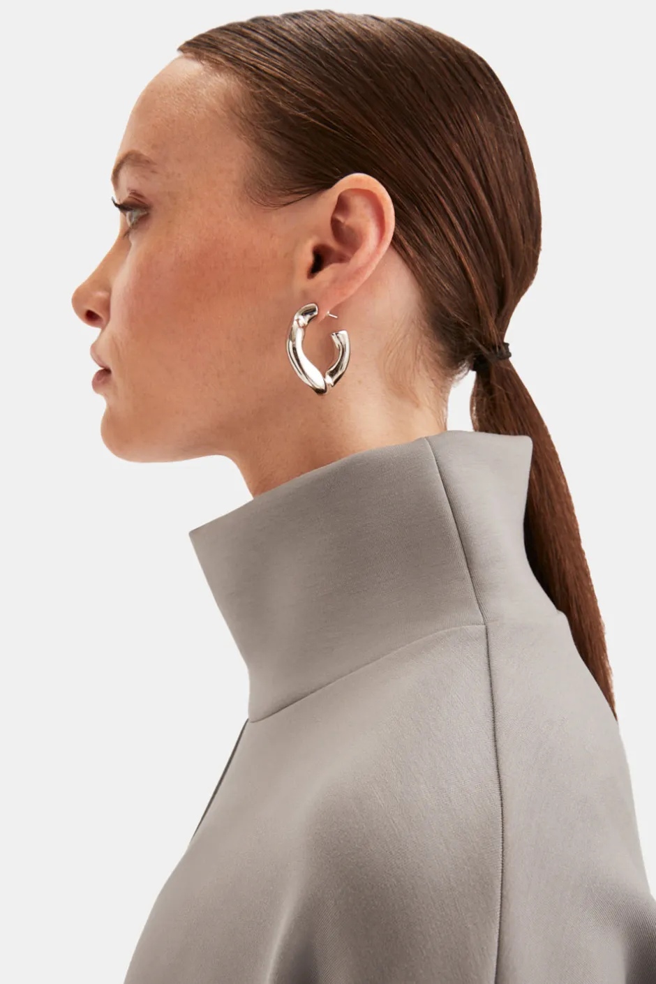 TALA Loungewear|Hoodies / Sweats*SoftSmart Funnel Neck Sweatshirt - Pebble