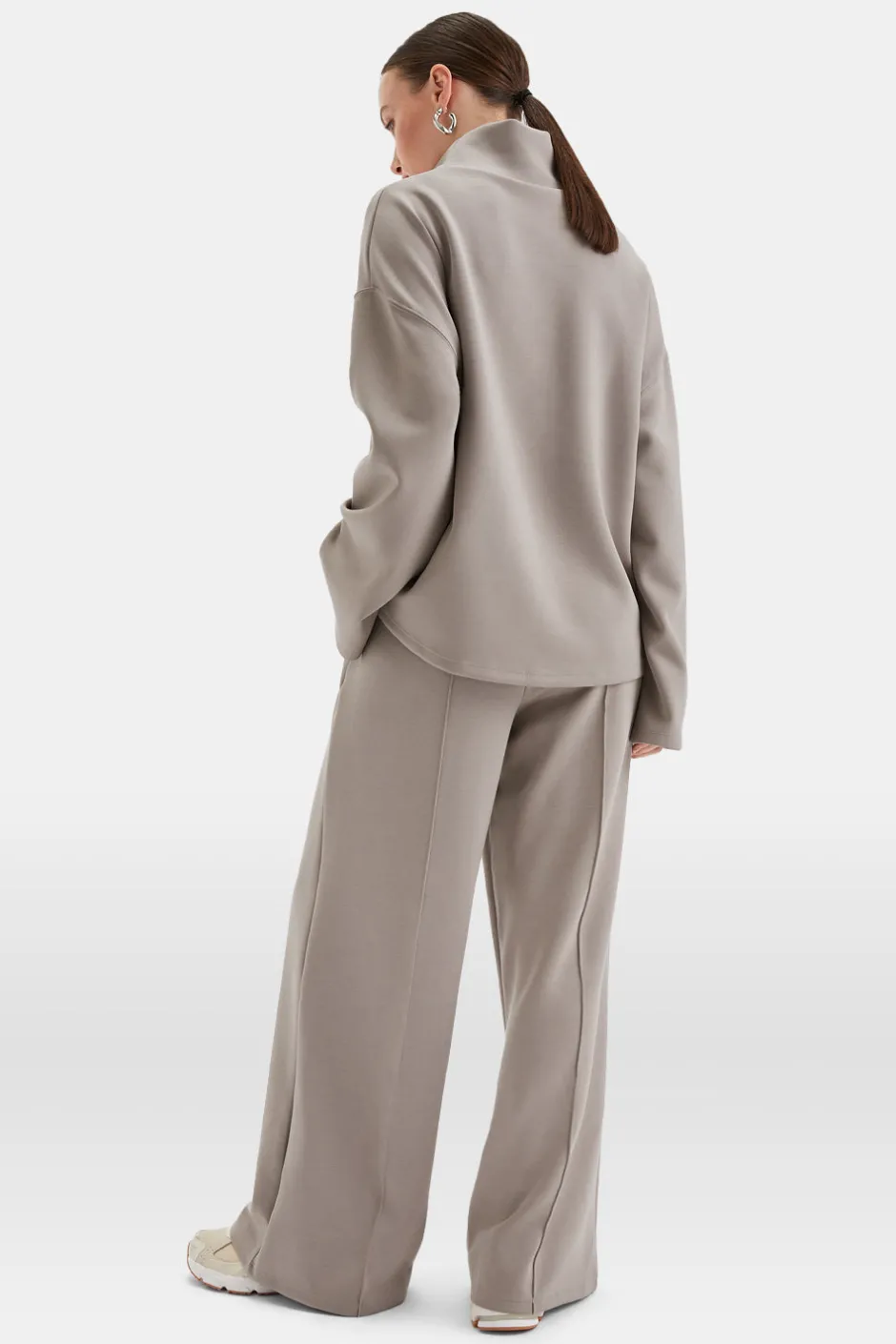 TALA Loungewear|Hoodies / Sweats*SoftSmart Funnel Neck Sweatshirt - Pebble