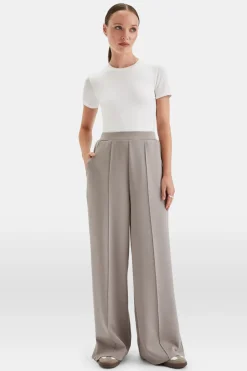 TALA Loungewear|Joggers*SoftSmart Wide Leg Jogger - Pebble