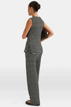 TALA Knitwear|Tops*Stripe Knit Tie Detail Top -