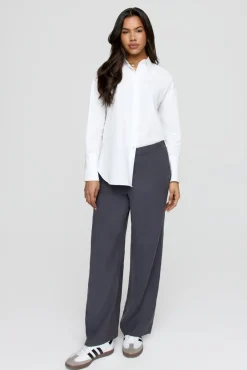 TALA Trousers*The Essential Soft Tailoring Wide Leg Trouser - Graphite