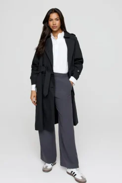 TALA Trousers*The Essential Soft Tailoring Wide Leg Trouser - Graphite