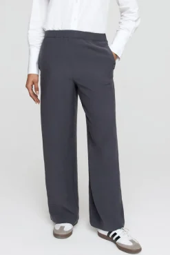 TALA Trousers*The Essential Soft Tailoring Wide Leg Trouser - Graphite