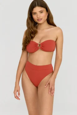 TALA Swimwear*Tierra High Waisted Cheeky Bikini Brief - Rust
