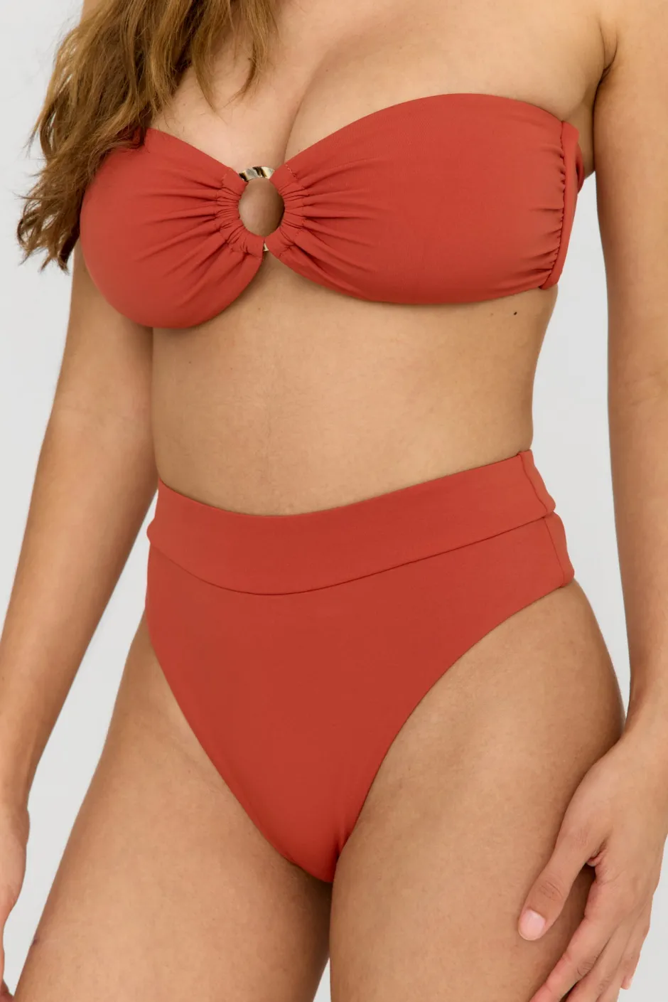 TALA Swimwear*Tierra High Waisted Cheeky Bikini Brief - Rust