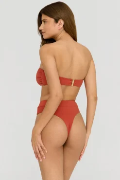 TALA Swimwear*Tierra High Waisted Cheeky Bikini Brief - Rust