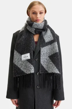 TALA Accessories*T Logo Brushed Scarf - Charcoal And