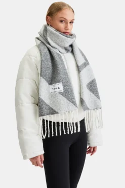 TALA Accessories*T Logo Brushed Scarf - Mid Grey And Light Grey