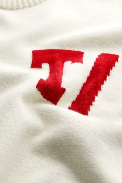 TALA Coffee Dates|Loungewear*T Logo Knit Sweater - Buttermilk And Chilli Red