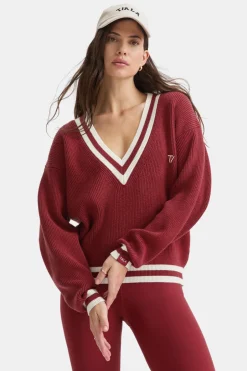 TALA Coffee Dates|Tennis / Padel*V Neck Knitted Cricket Jumper -