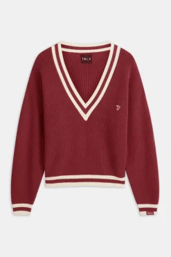 TALA Coffee Dates|Tennis / Padel*V Neck Knitted Cricket Jumper -