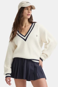 TALA Coffee Dates|Tennis / Padel*V Neck Knitted Cricket Jumper -