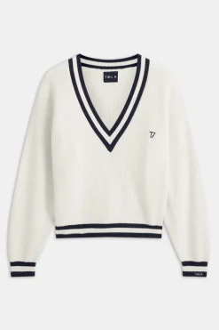TALA Coffee Dates|Tennis / Padel*V Neck Knitted Cricket Jumper -