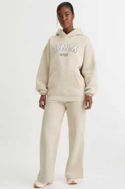 TALA Loungewear|Joggers*Wide Leg Club Logo Jogger - Chai